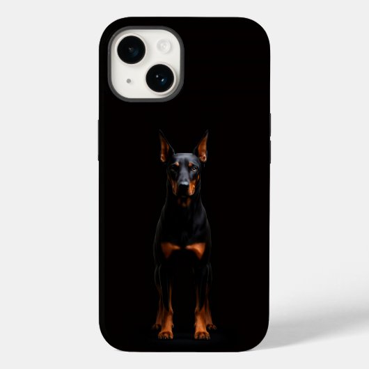 Zwarte 4 Luxe iPhone 14 Mate, Guardian Dobermann Case-Mate iPhone Case (Achterkant)