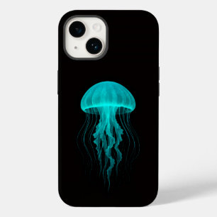 Zwarte 4 Luxe iPhone 14 Mate, Neon Groene Kwallen Case-Mate iPhone 14 Hoesje