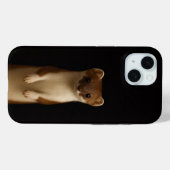 Zwarte 4 Luxe iPhone 15 Case-Mate, Elegante Wezel  Case-Mate iPhone Case (Achterkant (horizontaal))