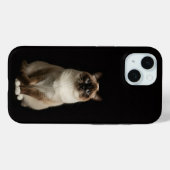 Zwarte 4 Luxe iPhone 15 Hoes, Birmaanse Kat Case-Mate iPhone Case (Achterkant (horizontaal))