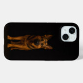 Zwarte 4 Luxe iPhone 15 Hoes, Duitse Herdershond Case-Mate iPhone Case (Achterkant (horizontaal))