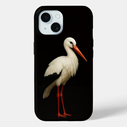 Zwarte 4 Luxe iPhone 15 Hoes, Eerlijke Ooievaar Case-Mate iPhone Case (Achterkant)