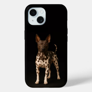 Zwarte 4 Luxe iPhone 15 Hoes, Haarloze Terrier Hon Case
