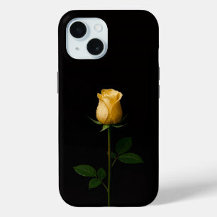 Zwarte 4 Luxe iPhone 15 Hoes, Zonovergoten Gele Ro Case
