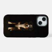 Zwarte 4 Luxe iPhone 15 Hoesje, Aussie Shepherd Case (Achterkant horizontaal)