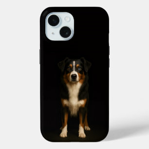 Zwarte 4 Luxe iPhone 15 Hoesje, Aussie Shepherd Case