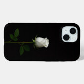 Zwarte 4 Luxe iPhone 15 Hoesje, Pure Witte Roos Case-Mate iPhone Case (Achterkant (horizontaal))
