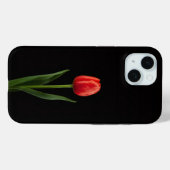 Zwarte 4 Luxe iPhone 15 Hoesje, Robijnrode Tulp Case-Mate iPhone Case (Achterkant (horizontaal))