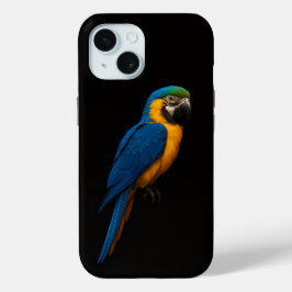 Zwarte 4 Luxe iPhone 15 Mate, Blauwe Gele Ara Case