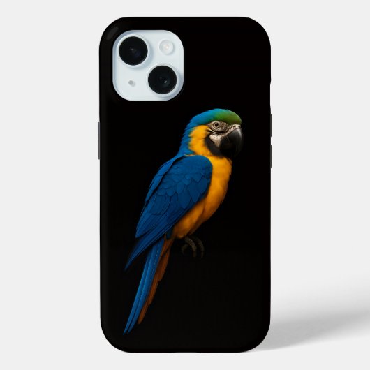 Zwarte 4 Luxe iPhone 15 Mate, Blauwe Gele Ara Case-Mate iPhone Case (Achterkant)