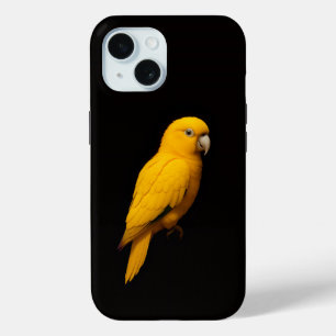 Zwarte 4 Luxe iPhone 15 Mate, Gouden Parkiet Case