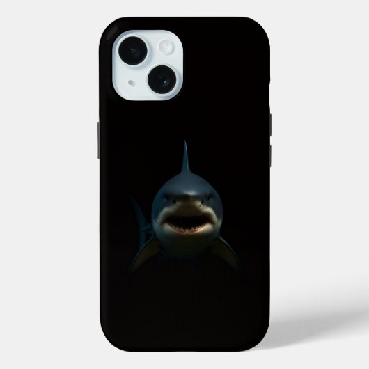 Zwarte 4 Luxe iPhone 15 Mate, Grote Witte Haai Case-Mate iPhone Case (Achterkant)