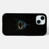 Zwarte 4 Luxe iPhone 15 Mate, Grote Witte Haai Case-Mate iPhone Case (Achterkant (horizontaal))