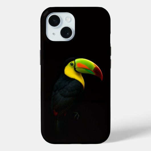 Zwarte 4 Luxe iPhone 15 Mate, Keelsnaveltoekan Case-Mate iPhone Case (Achterkant)