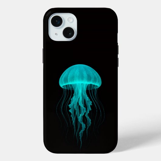 Zwarte 4 Luxe iPhone 15 Plus, Groene Kwallen Case-Mate iPhone Case (Achterkant)