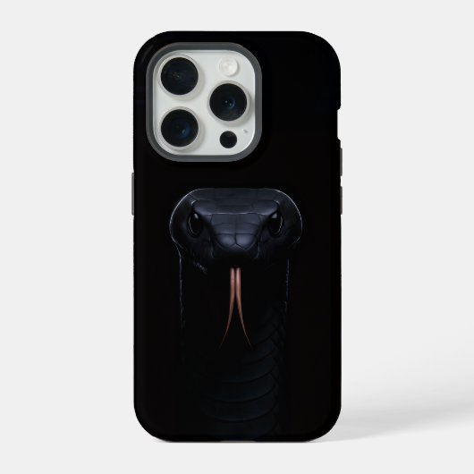 Zwarte 4 Luxe iPhone 15 Pro Case-Mate, Black Mamba Hoesje (Achterkant)