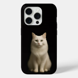 Zwarte 4 Luxe iPhone 15 Pro Mate Angora Kat Case