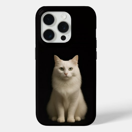 Zwarte 4 Luxe iPhone 15 Pro Mate Angora Kat Case-Mate iPhone Case (Achterkant)