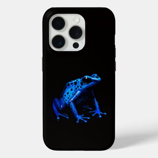 Zwarte 4 Luxe iPhone 15 Pro Mate, Blauwe Kikker Case-Mate iPhone Case (Achterkant)