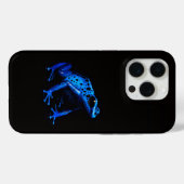 Zwarte 4 Luxe iPhone 15 Pro Mate, Blauwe Kikker Case-Mate iPhone Case (Achterkant (horizontaal))
