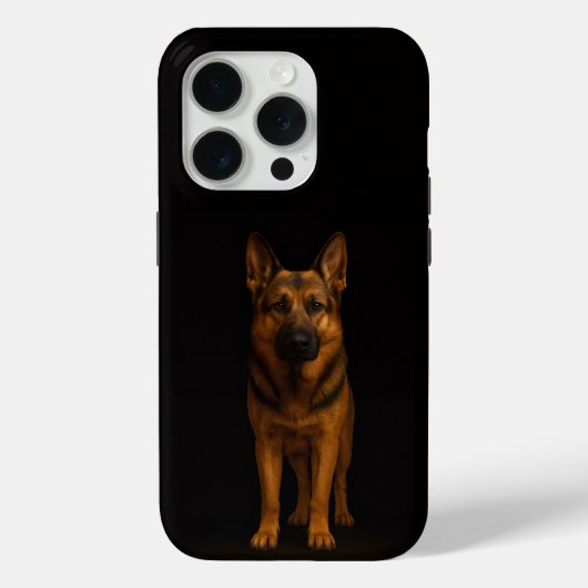 Zwarte 4 Luxe iPhone 15 Pro Mate Duitse Herder Case-Mate iPhone Case (Achterkant)