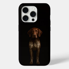 Zwarte 4 Luxe iPhone 15 Pro Mate, Duitse Pointer Case