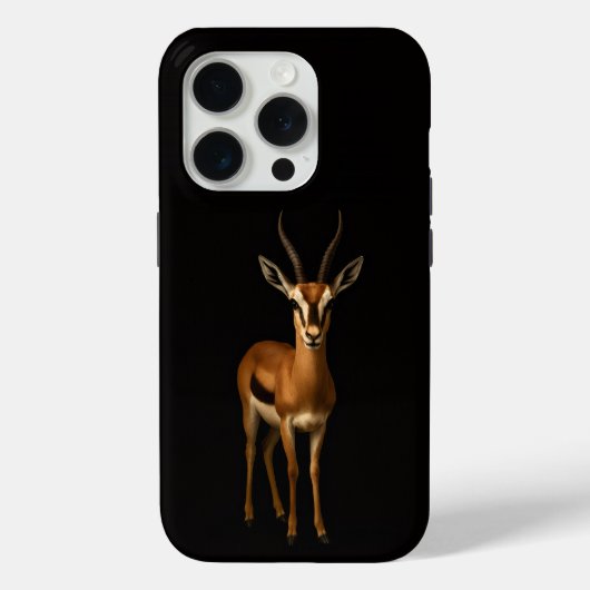 Zwarte 4 Luxe iPhone 15 Pro Mate Elegante Gazella Case-Mate iPhone Case (Achterkant)