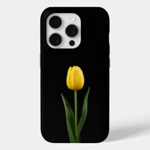 Zwarte 4 Luxe iPhone 15 Pro Mate Gouden Tulp Case