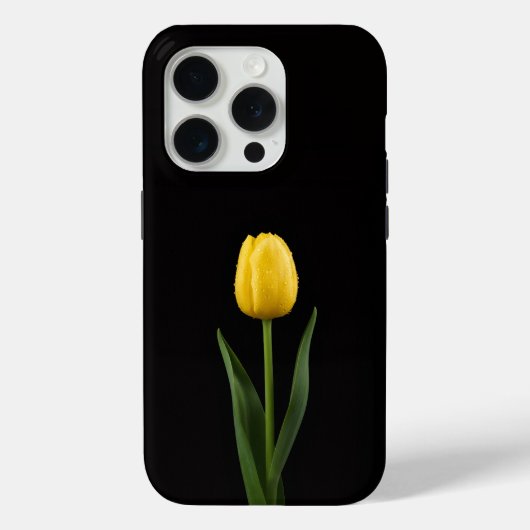 Zwarte 4 Luxe iPhone 15 Pro Mate Gouden Tulp Case-Mate iPhone Case (Achterkant)
