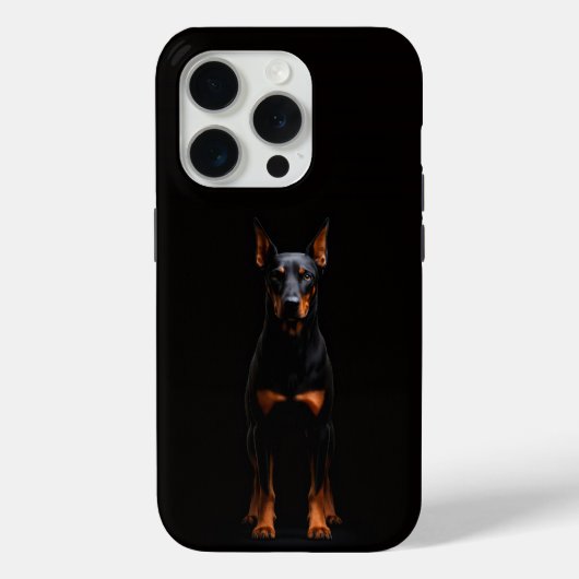 Zwarte 4 Luxe iPhone 15 Pro Mate, Guardian Doberma Case-Mate iPhone Case (Achterkant)