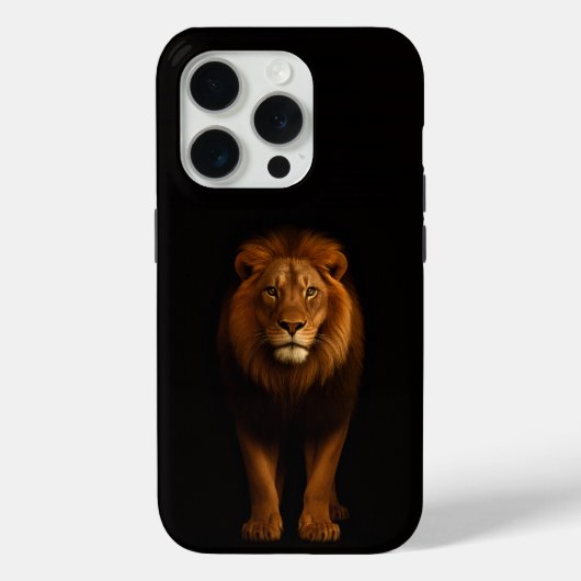Zwarte 4 Luxe iPhone 15 Pro Mate, Majestueuze Leeu Case-Mate iPhone Case (Achterkant)