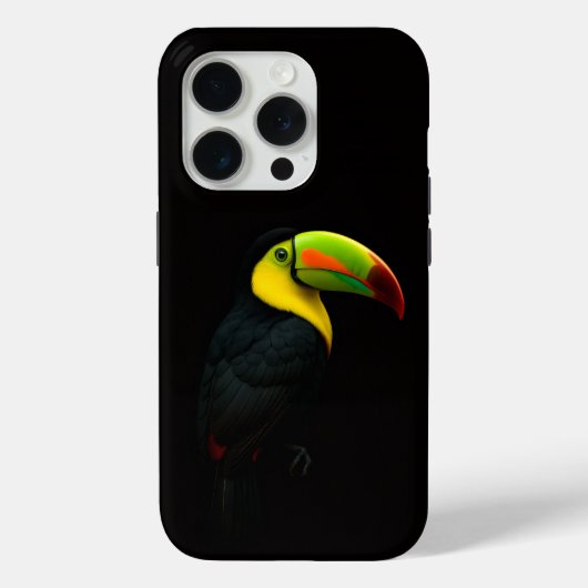 Zwarte 4 Luxe iPhone 15 Pro Mate neushoorntok Case-Mate iPhone Case (Achterkant)