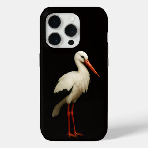Zwarte 4 Luxe iPhone 15 Pro Mate Ooievaar, sierlij Case