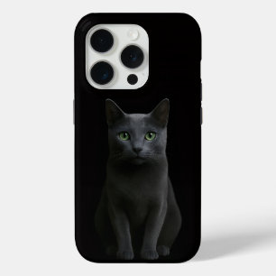 Zwarte 4 Luxe iPhone 15 Pro Mate Russische Blauwe  Case