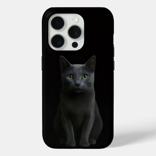 Zwarte 4 Luxe iPhone 15 Pro Mate Russische Blauwe  Case-Mate iPhone Case (Achterkant)