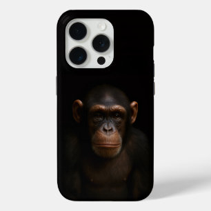 Zwarte 4 Luxe iPhone 15 Pro Mate Serene Chimpansee Case