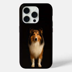 Zwarte 4 Luxe iPhone 15 Pro Mate, trouwe Collie ho Case