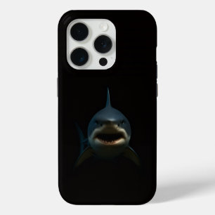 Zwarte 4 Luxe iPhone 15 Pro Mate Witte Haai Case