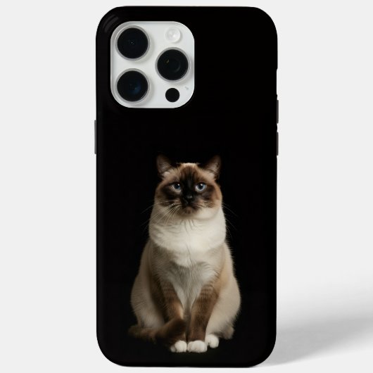 Zwarte 4 Luxe iPhone 15 Pro Max, Birmese Kat Case-Mate iPhone Case (Achterkant)