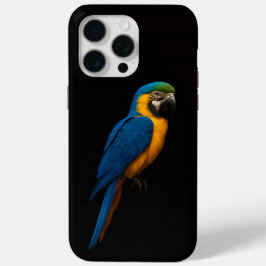 Zwarte 4 Luxe iPhone 15 Pro Max, Blauw Gele Ara Max Hoesje