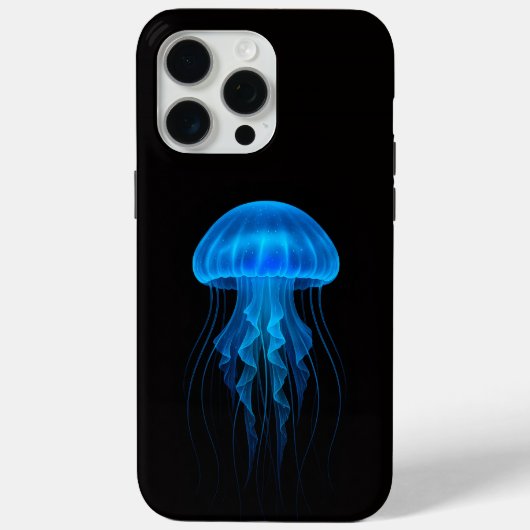 Zwarte 4 Luxe iPhone 15 Pro Max, Blauwe Kwallen Case-Mate iPhone Case (Achterkant)