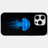 Zwarte 4 Luxe iPhone 15 Pro Max, Blauwe Kwallen Case-Mate iPhone Case (Achterkant (horizontaal))