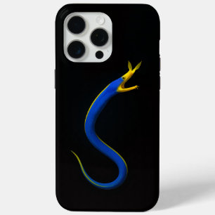 Zwarte 4 Luxe iPhone 15 Pro Max, Blauwe Lintaal Max Hoesje