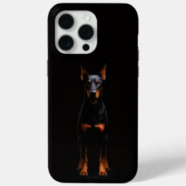 Zwarte 4 Luxe iPhone 15 Pro Max, Dobermann Bewaker Max Hoesje