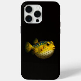 Zwarte 4 Luxe iPhone 15 Pro Max, Gele Kogelvis Max Hoesje