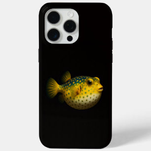 Zwarte 4 Luxe iPhone 15 Pro Max, Gele Kogelvis Max Hoesje