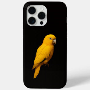 Zwarte 4 Luxe iPhone 15 Pro Max, Gouden Parkiet Max Hoesje