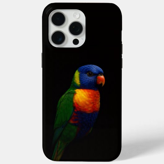 Zwarte 4 Luxe iPhone 15 Pro Max, Lorikeet papegaai Case-Mate iPhone Case (Achterkant)