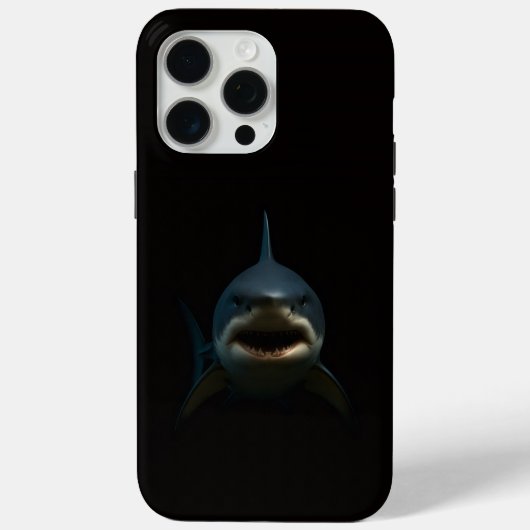 Zwarte 4 Luxe iPhone 15 Pro Max, Witte Haai Case-Mate iPhone Case (Achterkant)
