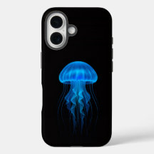 Zwarte 4 Luxe iPhone 16 Case-Mate, Blauwe Kwallen